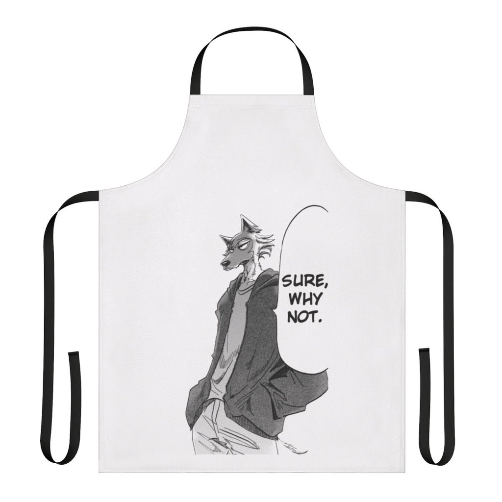 Legoshi-inspired anime apron with wolf design