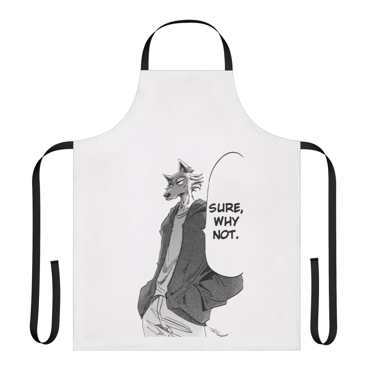 Legoshi-inspired anime apron with wolf design