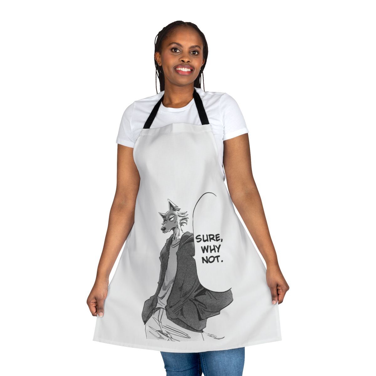 Legoshi-inspired anime apron with wolf design