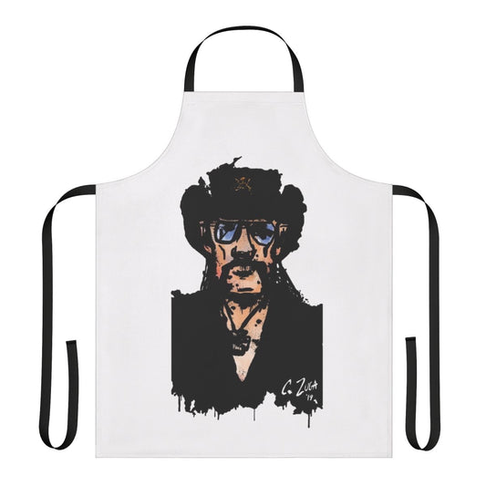 Lemmy Kilminster inspired apron featuring a portrait of the iconic Motörhead musician