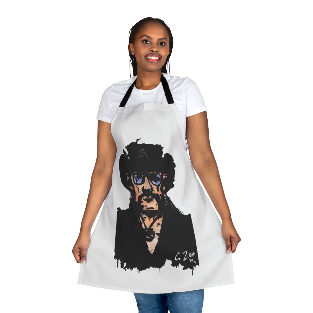 Lemmy Kilminster inspired apron featuring a portrait of the iconic Motörhead musician