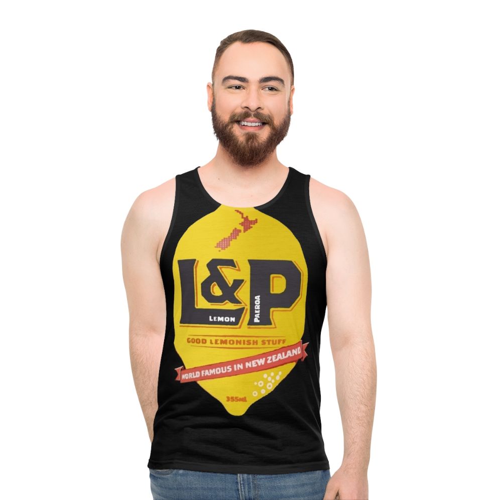 Lemon and Paeroa Kiwiana Unisex Tank Top