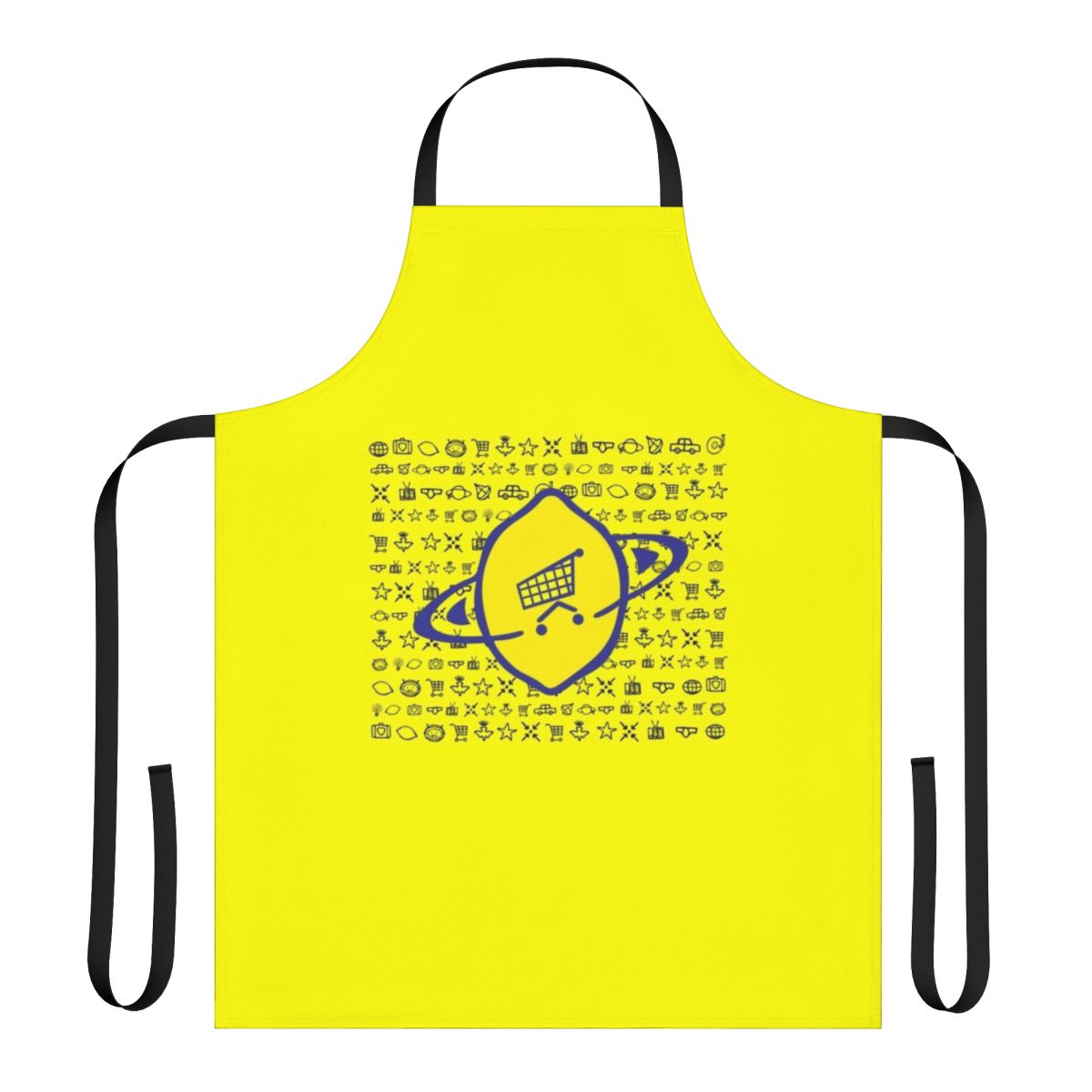 Lemon-themed U2 fan apron with band members' names