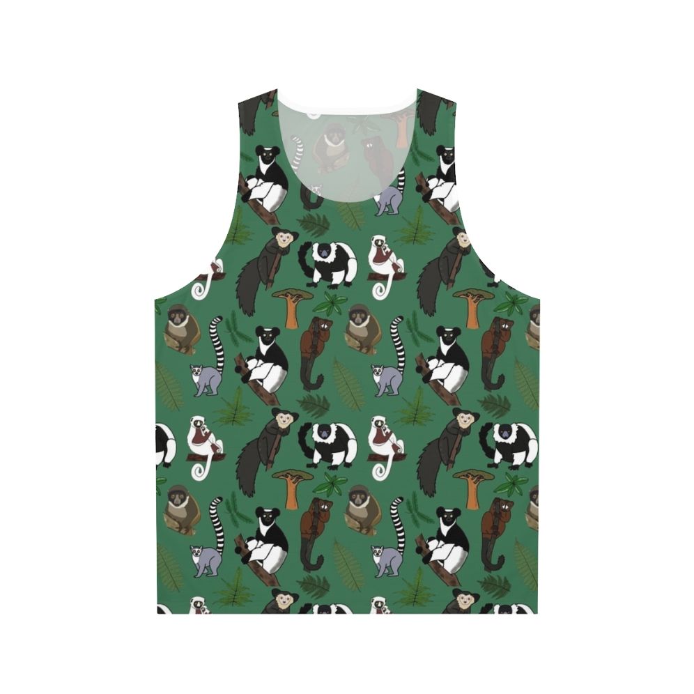 Lemur pattern unisex tank top