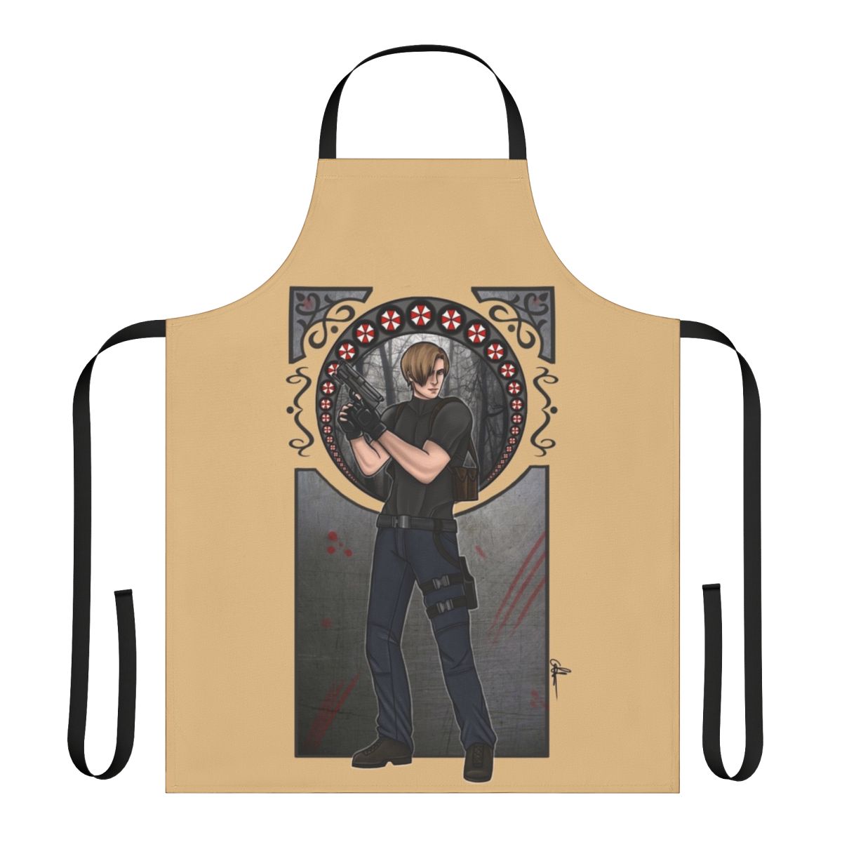 Leon S. Kennedy from Resident Evil 4 inspired kitchen apron