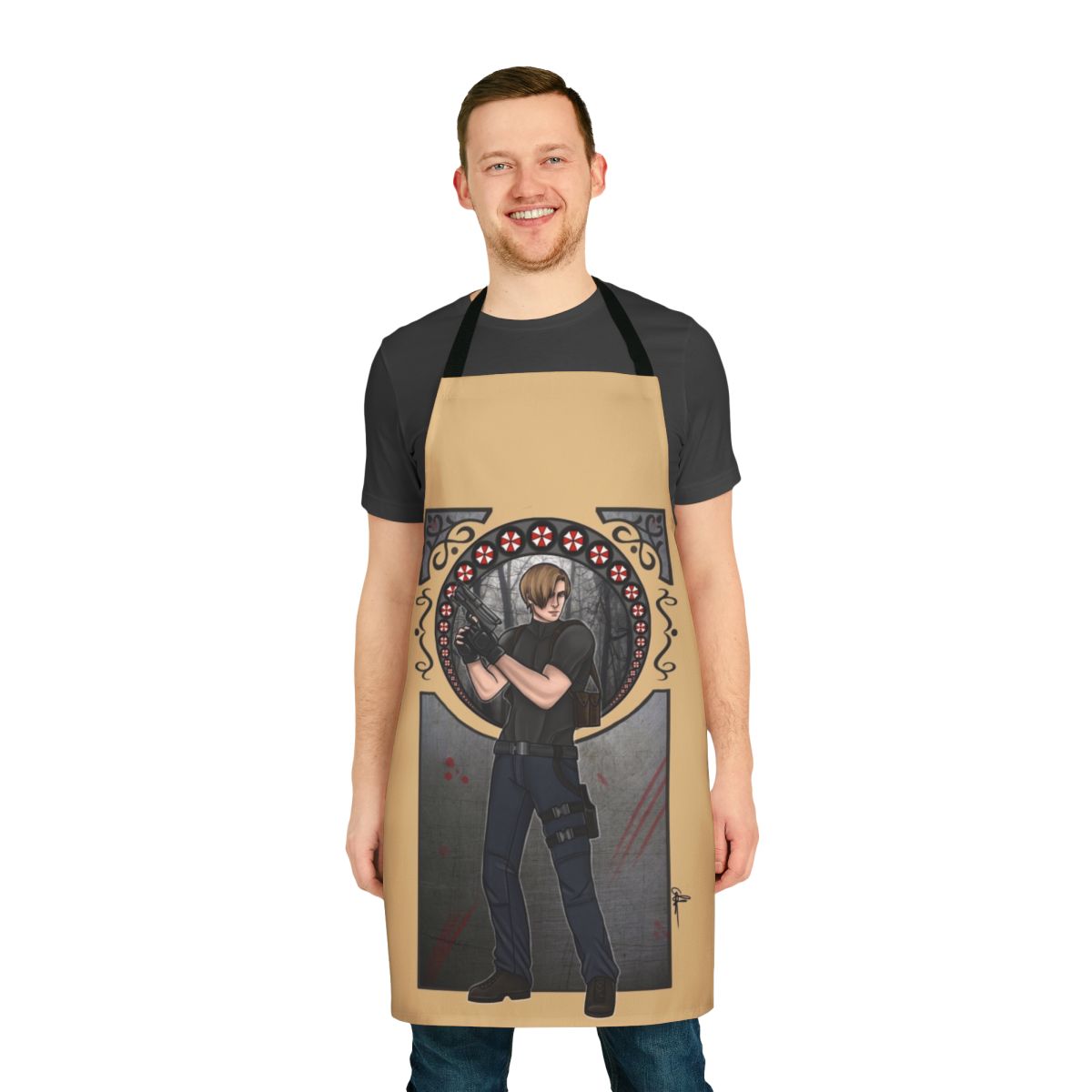 Leon S. Kennedy from Resident Evil 4 inspired kitchen apron
