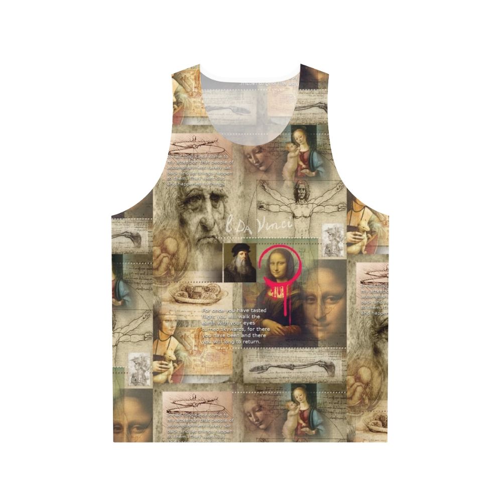 Leonardo da Vinci unisex tank top featuring the Mona Lisa