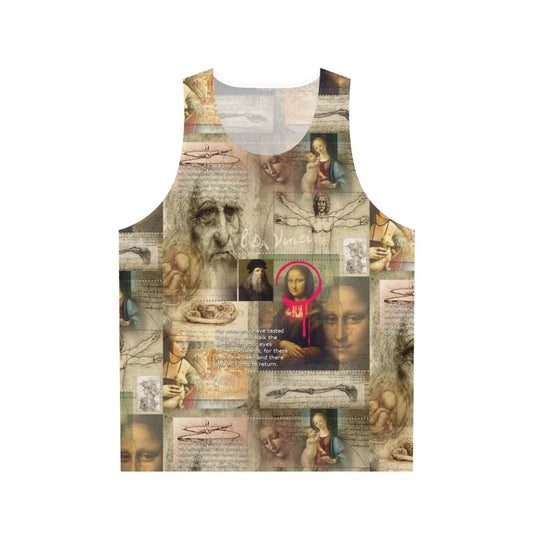 Leonardo da Vinci unisex tank top featuring the Mona Lisa