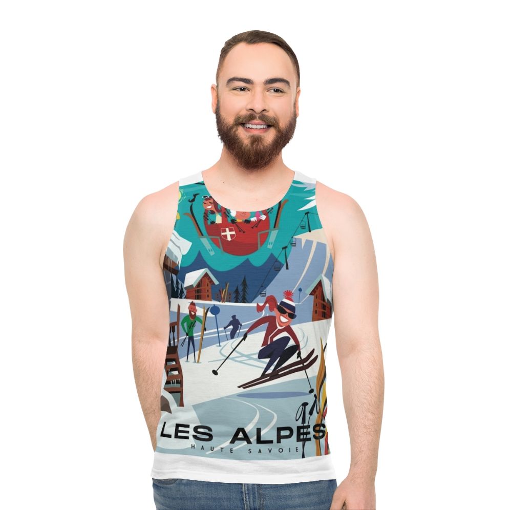Les Alpes Ski Poster Unisex Tank Top