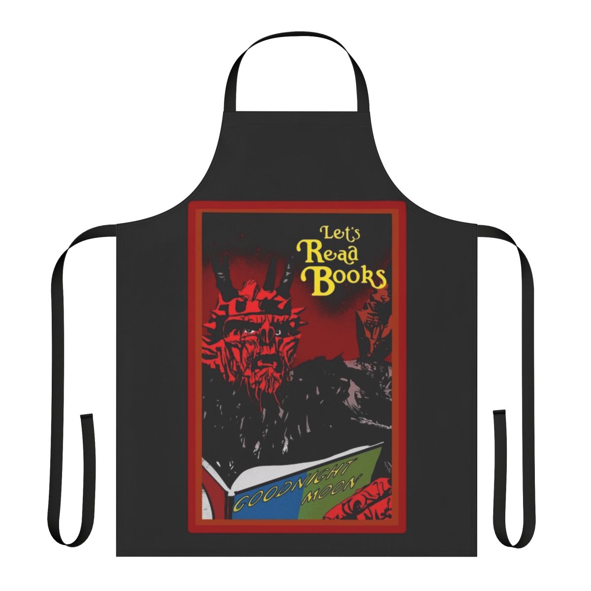 "Let's Read Books Themed Apron with Sci-Fi Inspired Design"