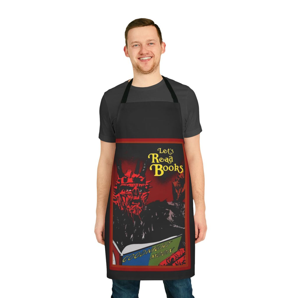 "Let's Read Books Themed Apron with Sci-Fi Inspired Design"