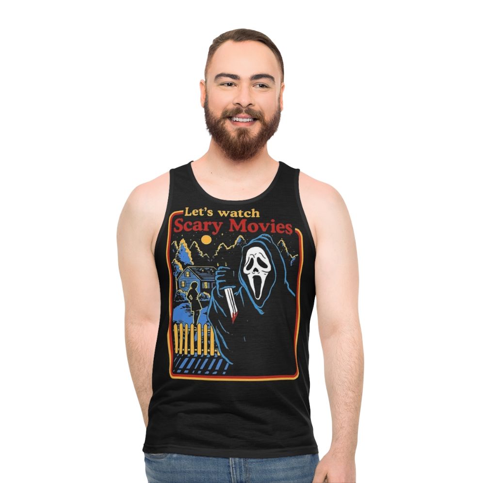"Let's Watch Scary Movies" Unisex Tank Top for Horror Movie Fans