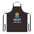8-bit inspired apron for auditors and bookkeepers with "Auditors Don't Age, They Level Up" design