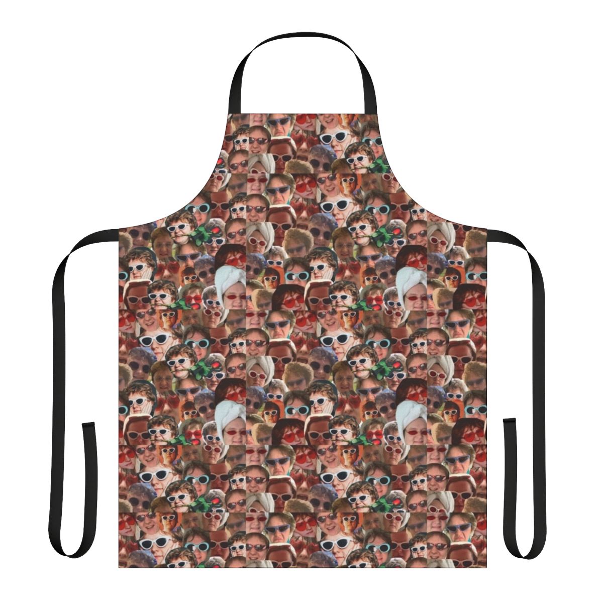 Colorful collage of Lewis Capaldi's photos repeated on a high-quality apron