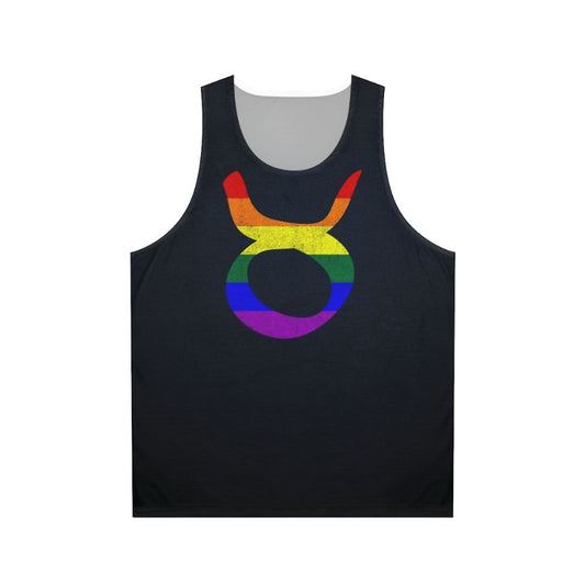 LGBT Taurus Zodiac Pride Flag Unisex Tank Top