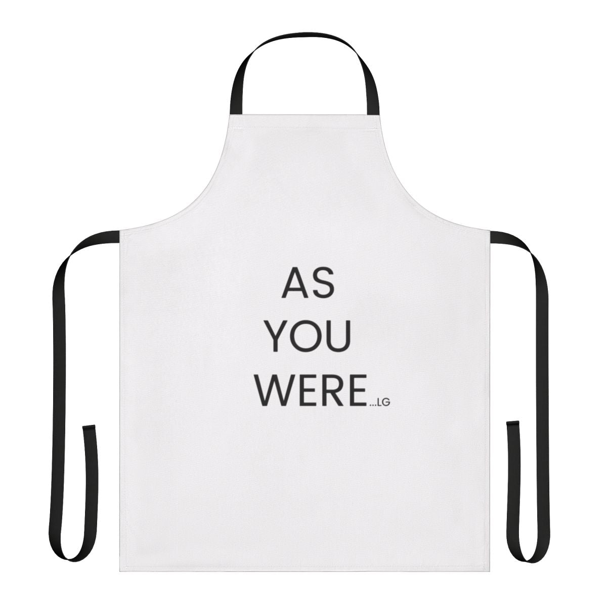 Liam Gallagher inspired apron with the "As You Were" logo