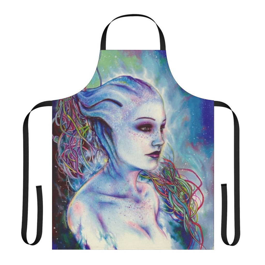 Liara Tsoni-inspired apron featuring the iconic Mass Effect character design