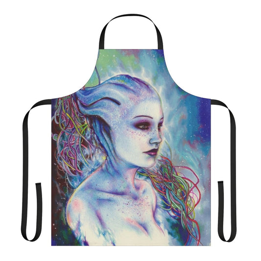 Liara Tsoni-inspired apron featuring the iconic Mass Effect character design