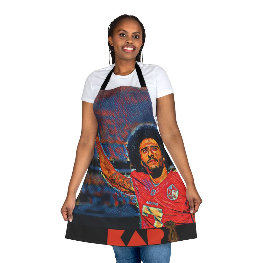 Liberator Apron featuring a design inspired by Colin Kaepernick's kneeling protest