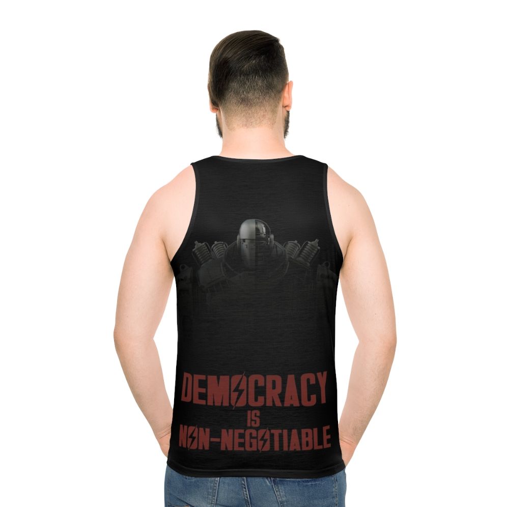 Liberty Prime Democracy Is Non-Negotiable Unisex Tank Top