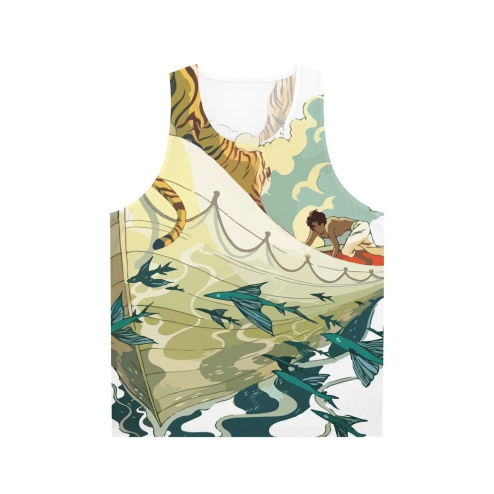 Minimalist "Life of Pi" Tiger in Boat Unisex Tank Top