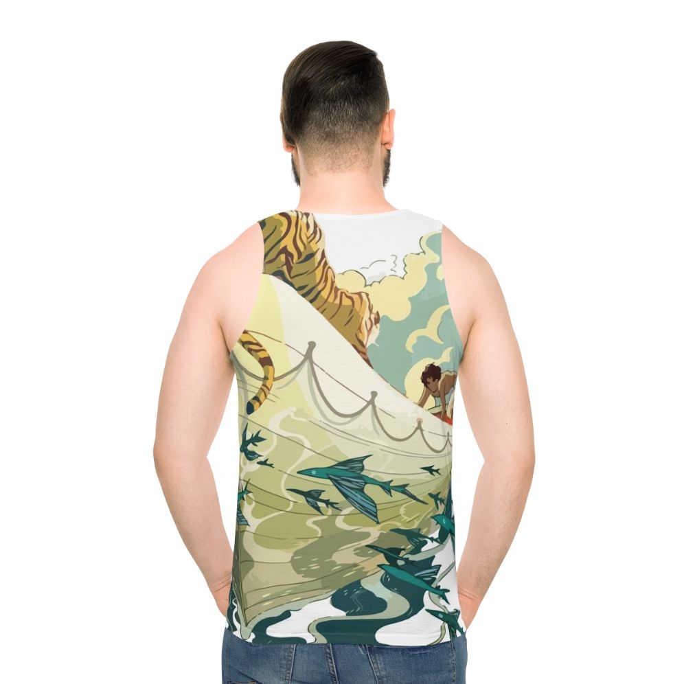 Minimalist "Life of Pi" Tiger in Boat Unisex Tank Top