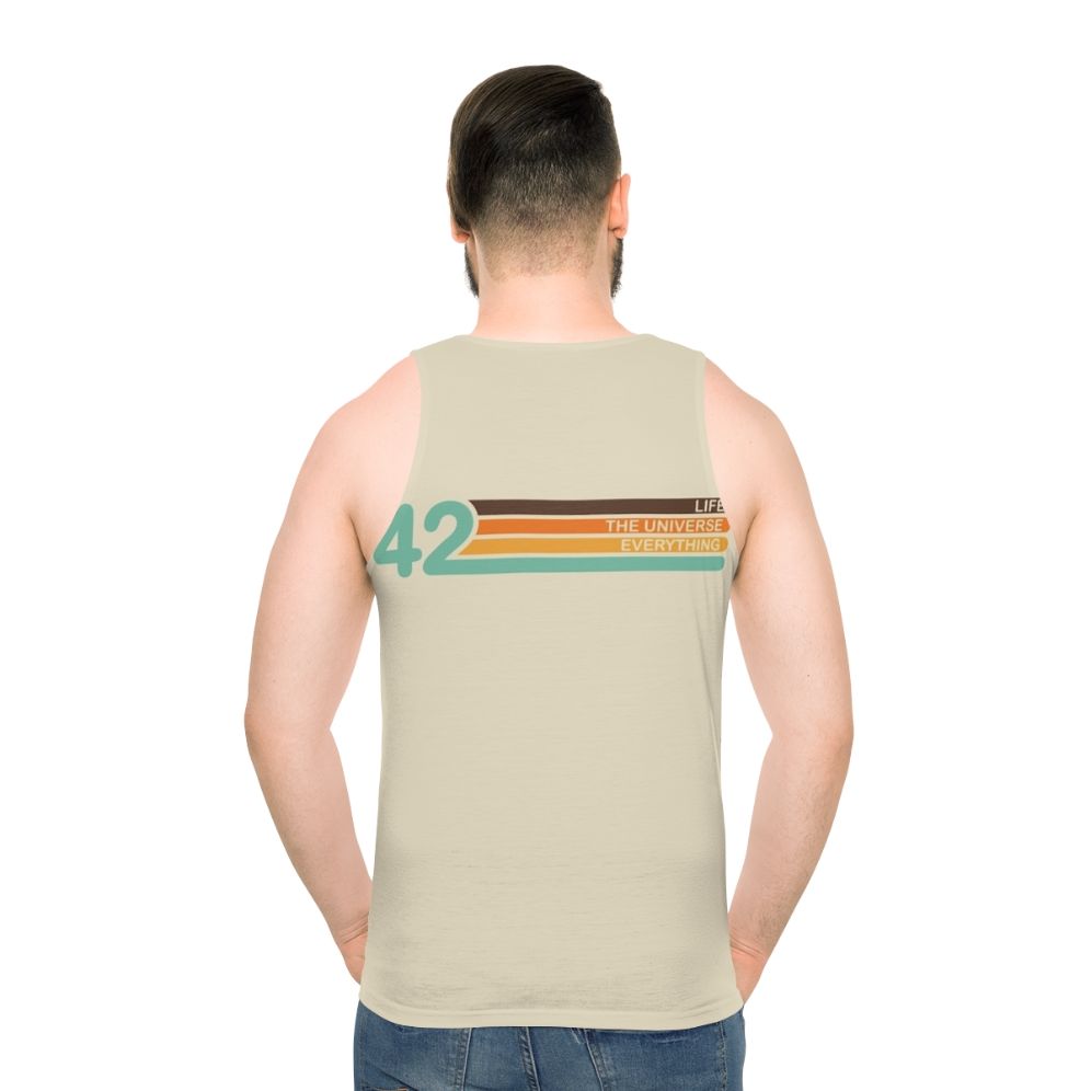 Unisex retro tank top with "Life the Universe and Everything" graphic