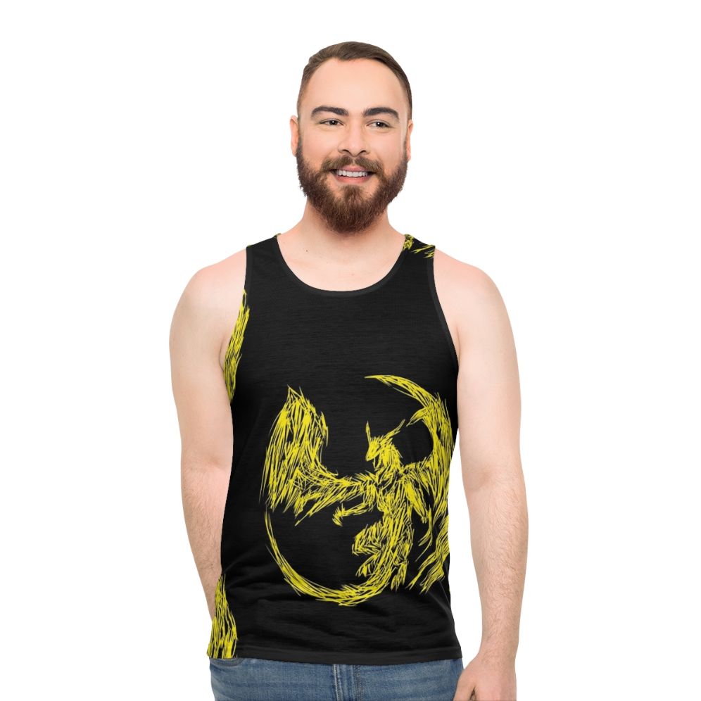 Unisex tank top featuring a mystical lightning dragon