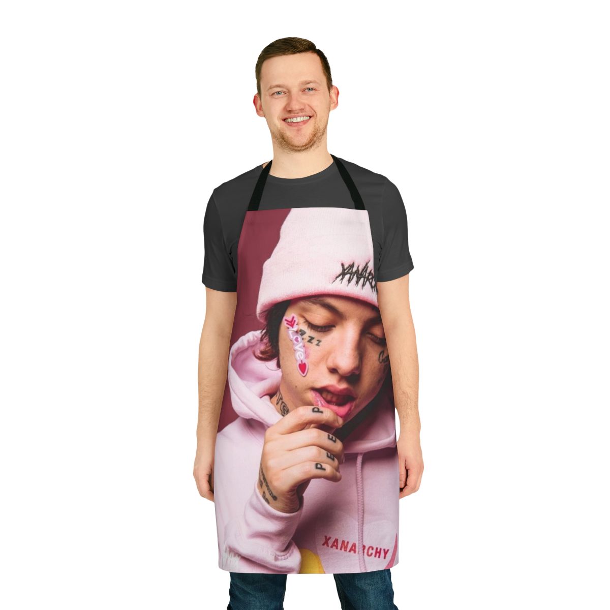 Lil Xan inspired apron with rapper's name and image