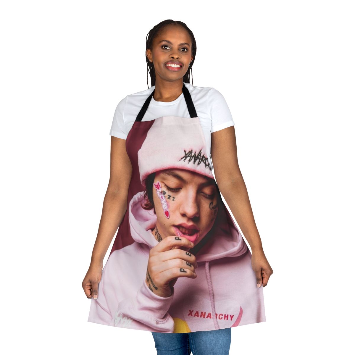 Lil Xan inspired apron with rapper's name and image