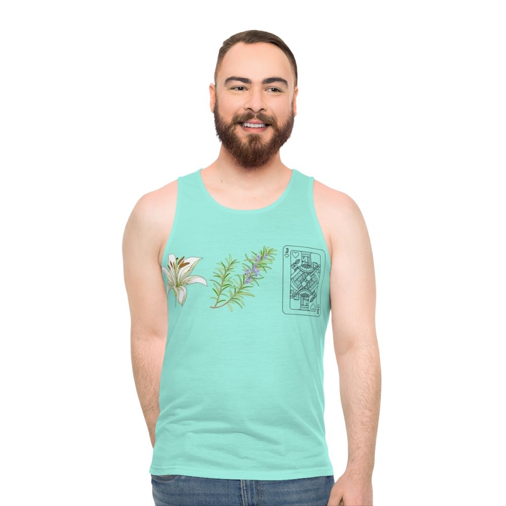 Unisex "Lily Rosemary And The Jack Of Hearts" retro graphic tank top for bob dylan fans
