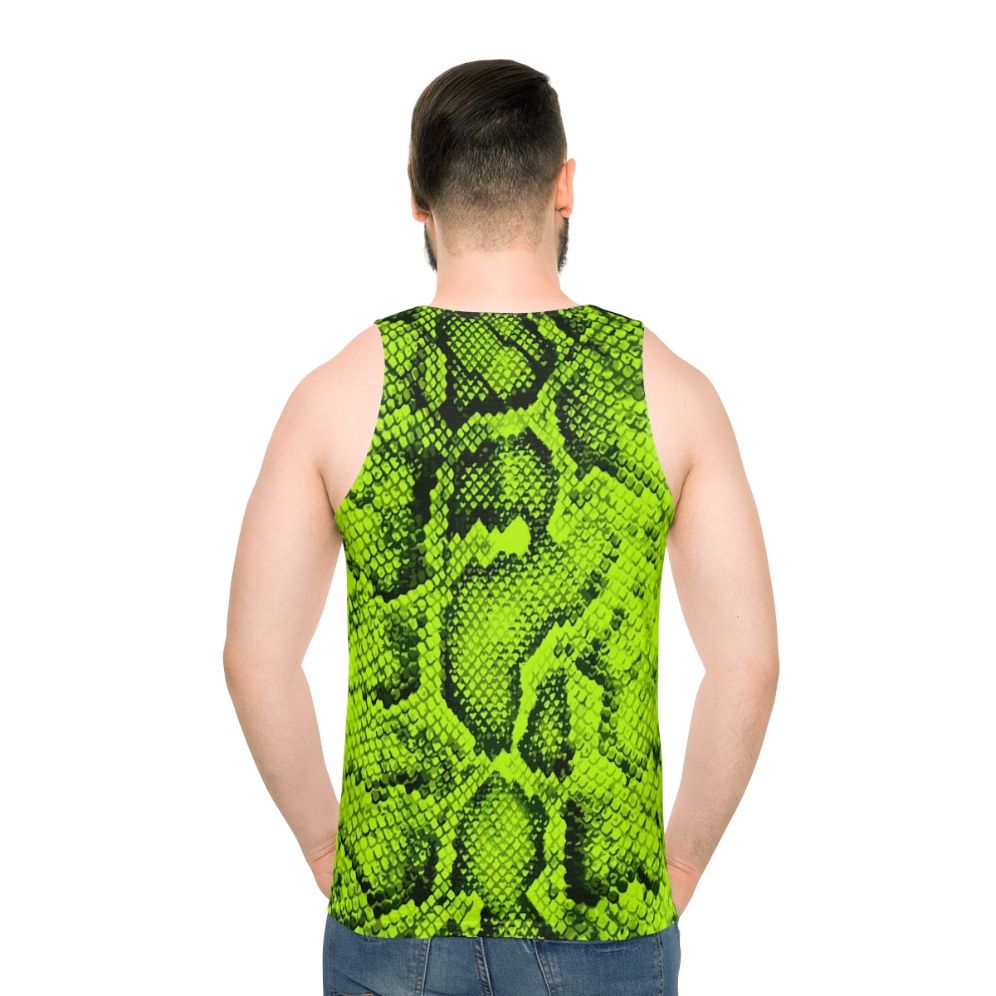 Lime snakeskin unisex tank top