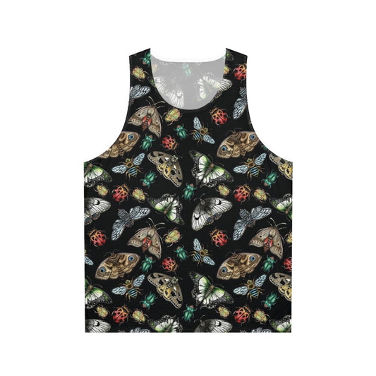 Lino print Australian native bugs and insects unisex tank top