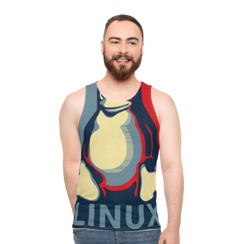 Linux Tux Penguin Obama Unisex Tank Top