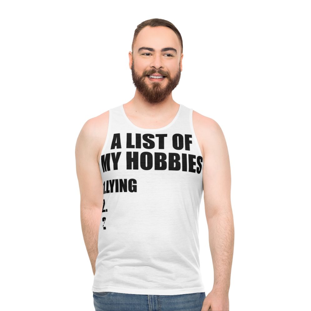"List of My Hobbies" Funny Unisex Tank Top