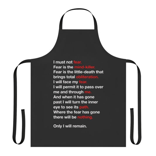 Dune-inspired apron featuring the Litany Against Fear