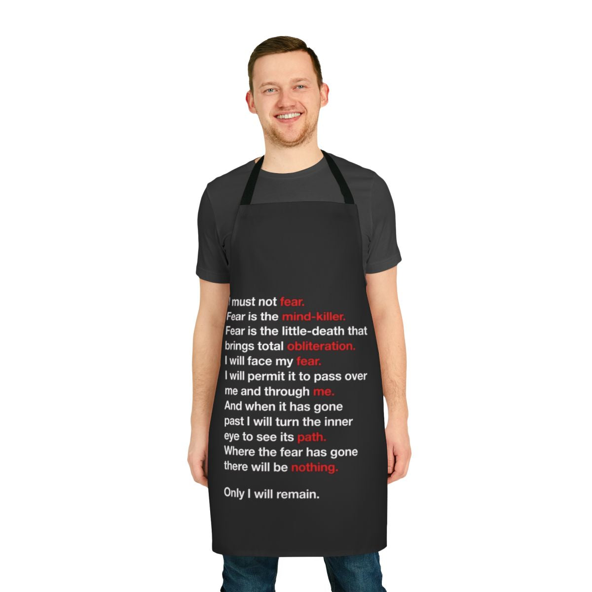 Dune-inspired apron featuring the Litany Against Fear