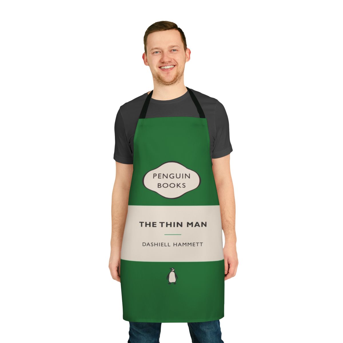 Penguin classic-inspired apron featuring The Thin Man book cover design