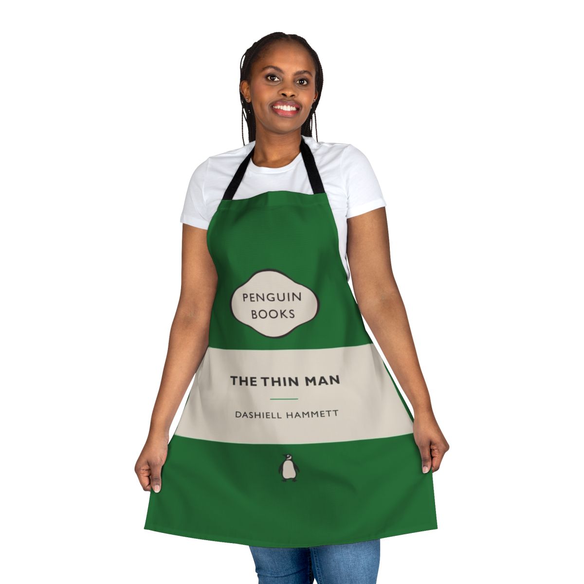 Penguin classic-inspired apron featuring The Thin Man book cover design