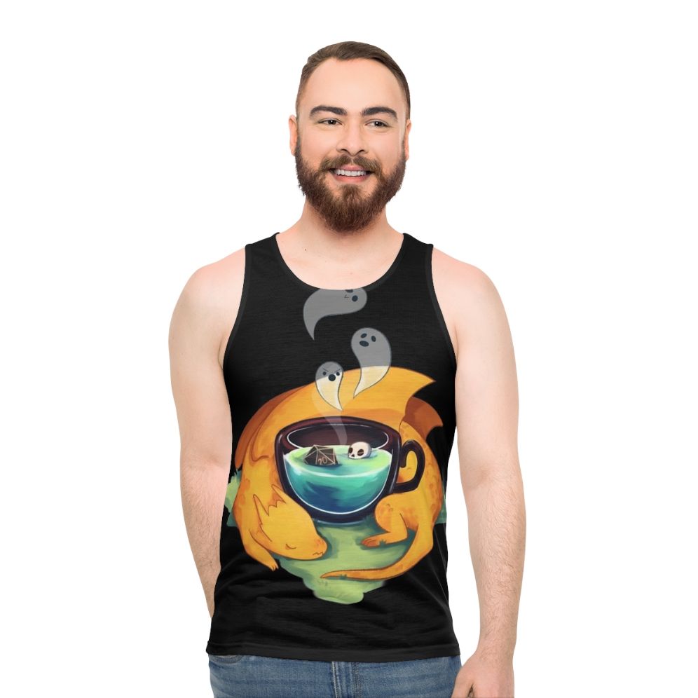 A cute pumpkin dragon unisex tank top
