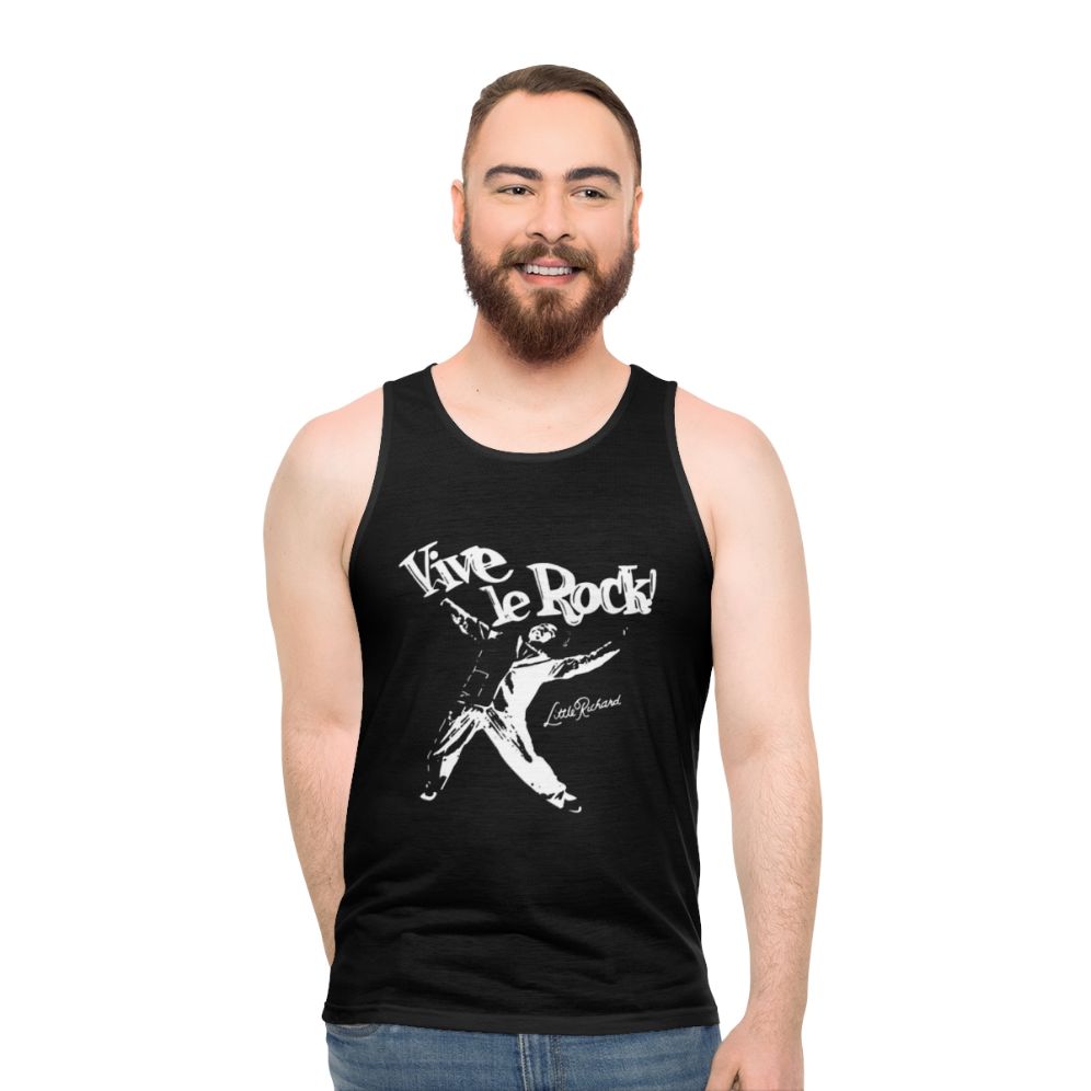 Little Richard unisex tank top with rock music graphic