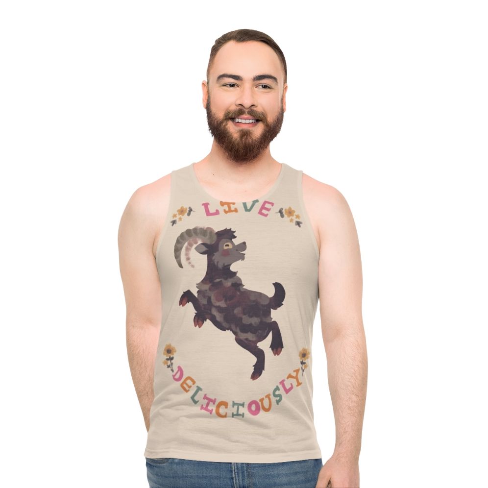 Live Deliciously unisex horror-inspired tank top