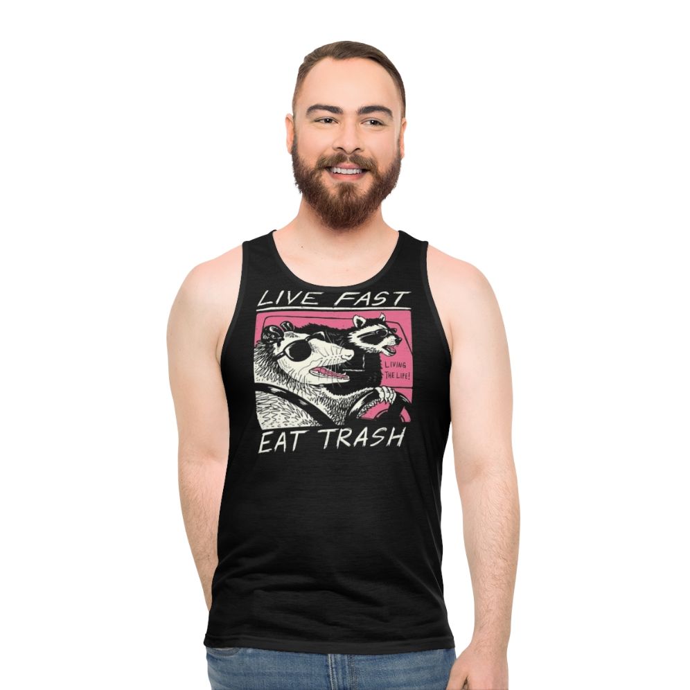 Live Fast Eat Trash Unisex Retro Tank Top