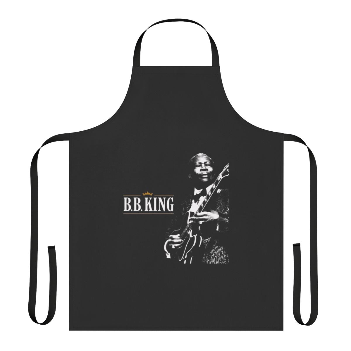 BB King inspired blues apron featuring the legendary blues musician performing live on stage