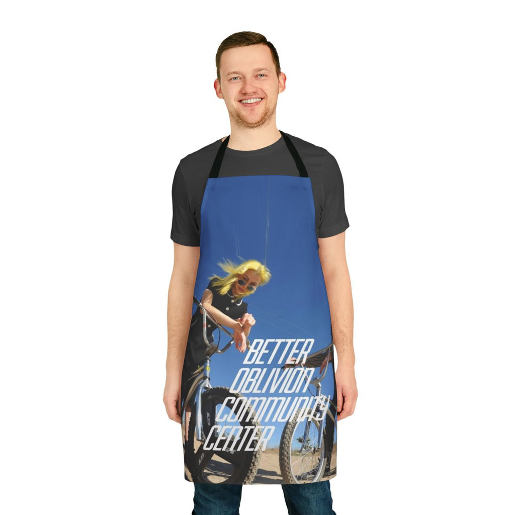 Live music apron with community center and world band design