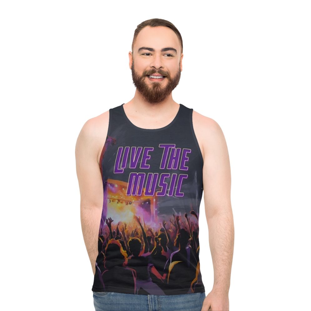 Unisex live music tank top for electronic dance music fans