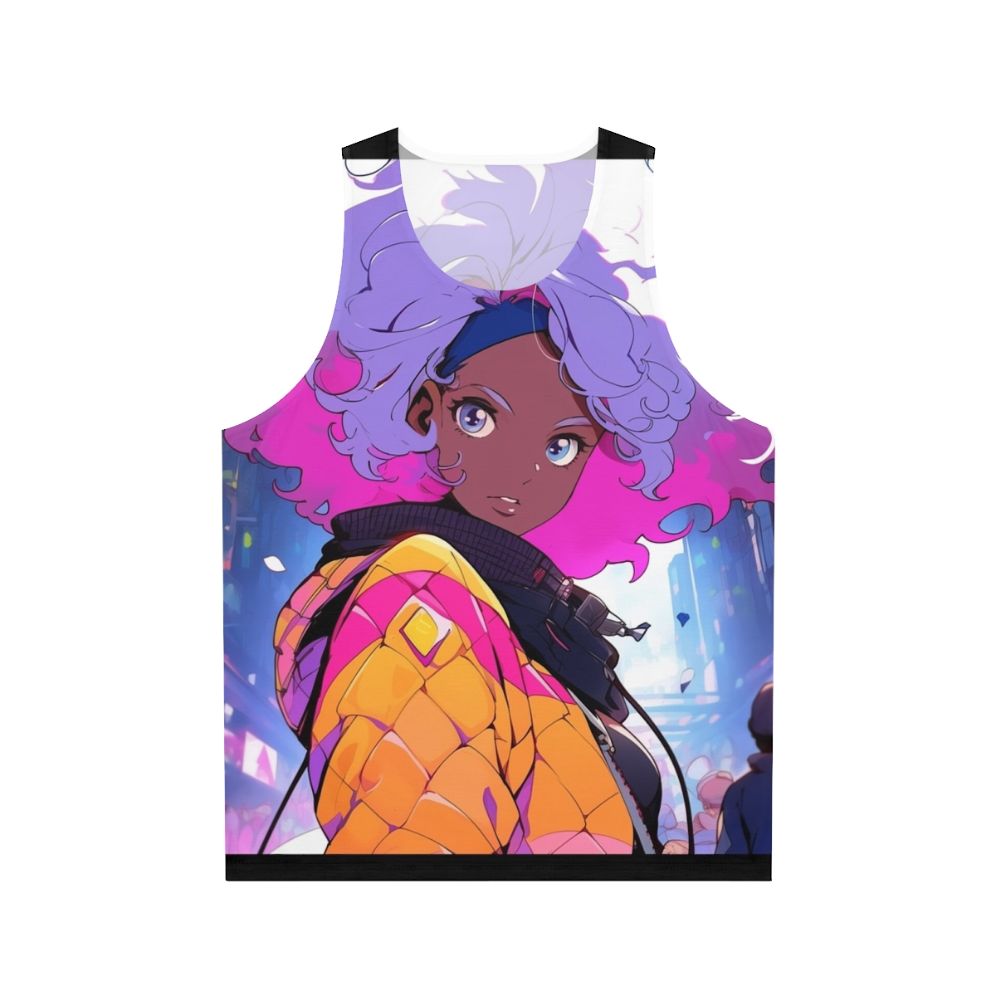 Lofi girl reflection unisex black tank top