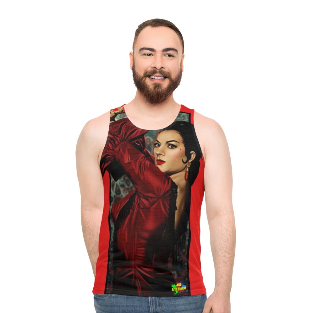 Lola Flores inspired unisex digital art tank top