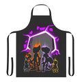 A high-quality apron featuring a stylized design inspired by the characters and world of the Ratchet & Clank: Rift Apart video game.