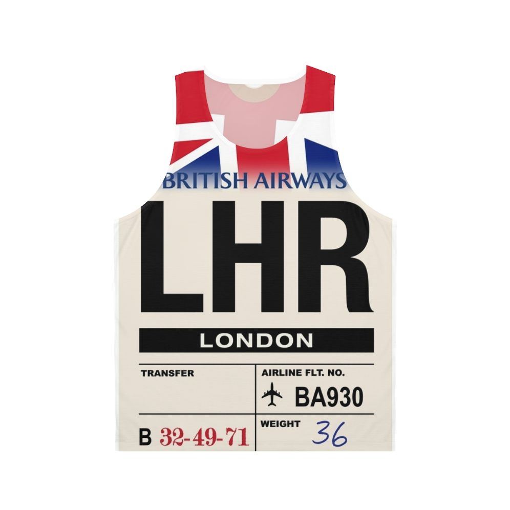Unisex London Heathrow Airport Luggage Tag Tank Top
